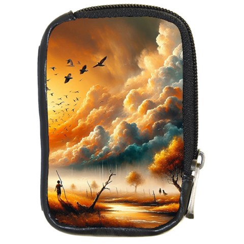 Nature Storm Painting Compact Camera Leather Case from ArtsNow.com Front