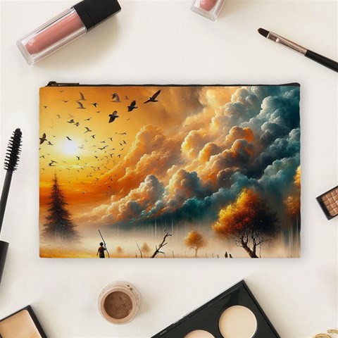 Nature Storm Painting Cosmetic Bag (Large) from ArtsNow.com Front