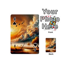 Nature Storm Painting Playing Cards 54 Designs (Mini) from ArtsNow.com Front - Spade4