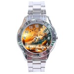 Nature Storm Painting Stainless Steel Analogue Watch