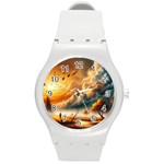 Nature Storm Painting Round Plastic Sport Watch (M)