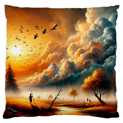 Nature Storm Painting Large Cushion Case (Two Sides) from ArtsNow.com Front