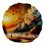 Nature Storm Painting Large 18  Premium Round Cushions