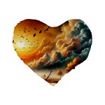 Nature Storm Painting Standard 16  Premium Heart Shape Cushions
