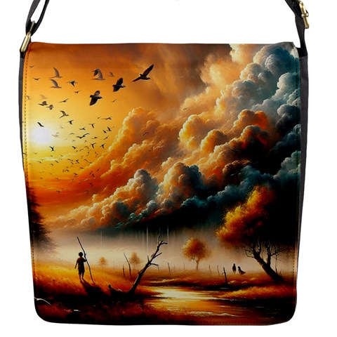 Nature Storm Painting Flap Closure Messenger Bag (S) from ArtsNow.com Front