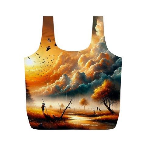 Nature Storm Painting Full Print Recycle Bag (M) from ArtsNow.com Front