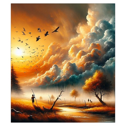 Nature Storm Painting Drawstring Pouch (Small) from ArtsNow.com Front