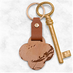 Nature Storm Painting Engraved Wood Key Chain