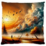 Nature Storm Painting Standard Premium Plush Fleece Cushion Case (One Side)