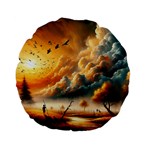 Nature Storm Painting Standard 15  Premium Flano Round Cushions