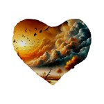 Nature Storm Painting Standard 16  Premium Flano Heart Shape Cushions
