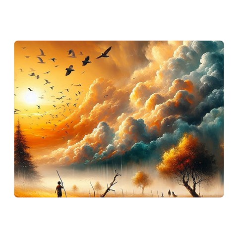 Nature Storm Painting 35  x 27  Two Sides Premium Plush Fleece Blanket (Mini) from ArtsNow.com 35 x27  Blanket Front