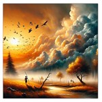 Nature Storm Painting 36  x 36  Square Satin Scarf