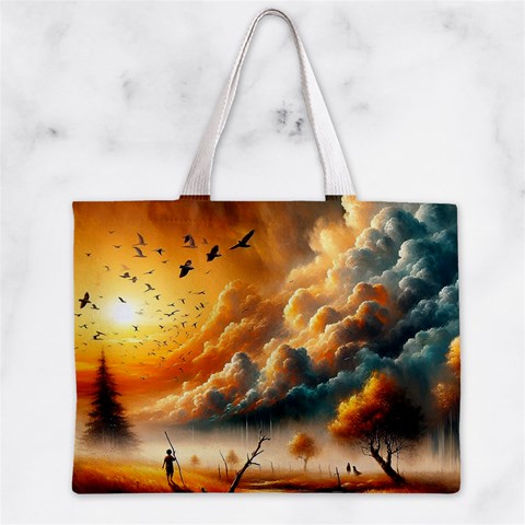 Nature Storm Painting Zipper Mini Tote Bag from ArtsNow.com Front