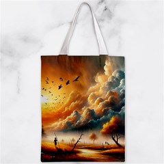 Nature Storm Painting Zipper Classic Tote Bag from ArtsNow.com Back