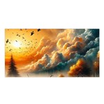 Nature Storm Painting Satin Shawl 45  x 80 