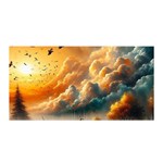 Nature Storm Painting Satin Wrap 35  x 70 