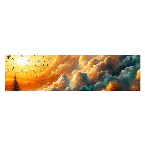 Nature Storm Painting 16 x 60  Oblong Satin Scarf from ArtsNow.com Front
