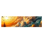 Nature Storm Painting 16 x 60  Oblong Satin Scarf