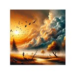 Nature Storm Painting 30  x 30  Large Square Satin Scarf