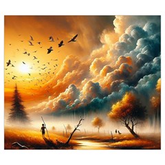 Nature Storm Painting Zipper Large Tote Bag from ArtsNow.com Back