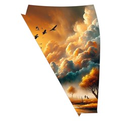 Nature Storm Painting Midi Wrap Pencil Skirt from ArtsNow.com Front Left