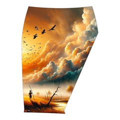 Nature Storm Painting Midi Wrap Pencil Skirt from ArtsNow.com  Front Right 
