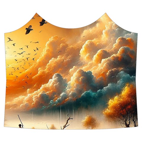 Nature Storm Painting Spaghetti Top Long Pants Satin Pajamas Set from ArtsNow.com Front