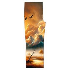Nature Storm Painting Spaghetti Top Long Pants Satin Pajamas Set from ArtsNow.com Front Bottom Right