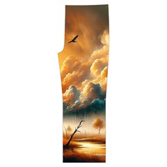 Nature Storm Painting Spaghetti Top Long Pants Satin Pajamas Set from ArtsNow.com Front Bottom Left