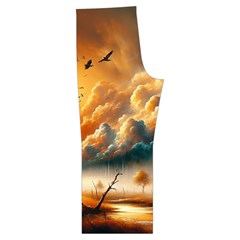 Nature Storm Painting Spaghetti Top Long Pants Satin Pajamas Set from ArtsNow.com Back Bottom Left
