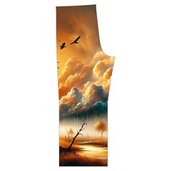 Nature Storm Painting Short Sleeve Long Pants Satin Pajamas Set from ArtsNow.com Back Bottom Left