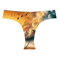 Nature Storm Painting Cross Back Hipster Bikini Set from ArtsNow.com Front Under