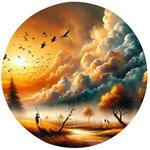 Nature Storm Painting Wooden Bottle Opener (Round)