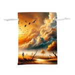 Nature Storm Painting Lightweight Drawstring Pouch (L)