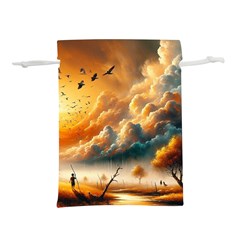 Nature Storm Painting Lightweight Drawstring Pouch (L) from ArtsNow.com Back