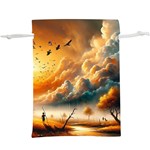 Nature Storm Painting Lightweight Drawstring Pouch (XL)