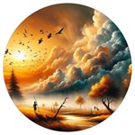 Nature Storm Painting Round Trivet