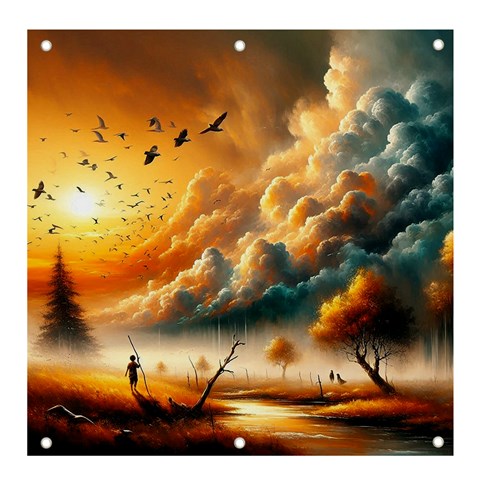 Nature Storm Painting Banner and Sign 4  x 4  from ArtsNow.com Front