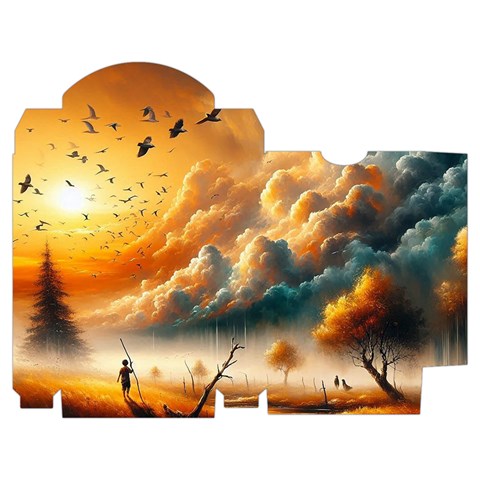Nature Storm Painting Playing Cards Single Design (Rectangle) with Custom Box from ArtsNow.com Poker Box
