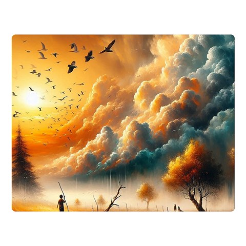 Nature Storm Painting 80  x 56  Premium Plush Fleece Blanket (Large) from ArtsNow.com 80 x60  Blanket Front