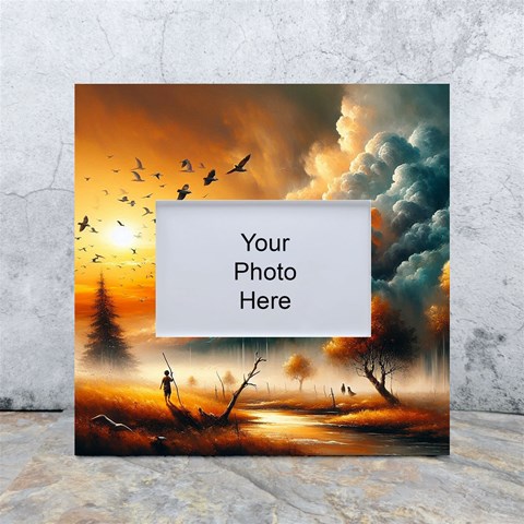 Nature Storm Painting White Box Photo Frame 4  x 6  from ArtsNow.com Front