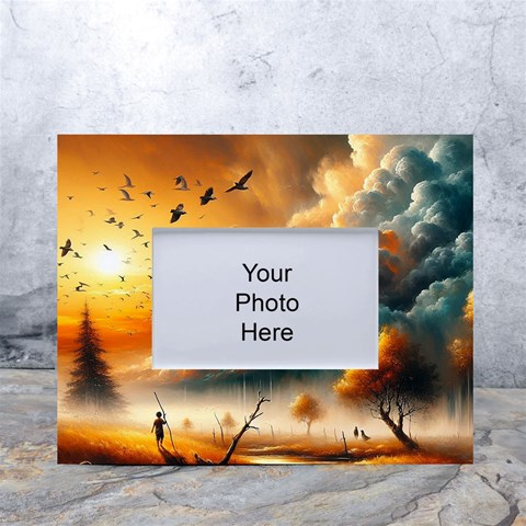 Nature Storm Painting White Tabletop Photo Frame 4 x6  from ArtsNow.com Front