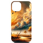 Nature Storm Painting iPhone 14 Black UV Print PC Hardshell Case