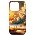 Nature Storm Painting iPhone 14 Pro Black UV Print PC Hardshell Case