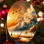 Nature Storm Painting UV Print Acrylic Ornament Oval