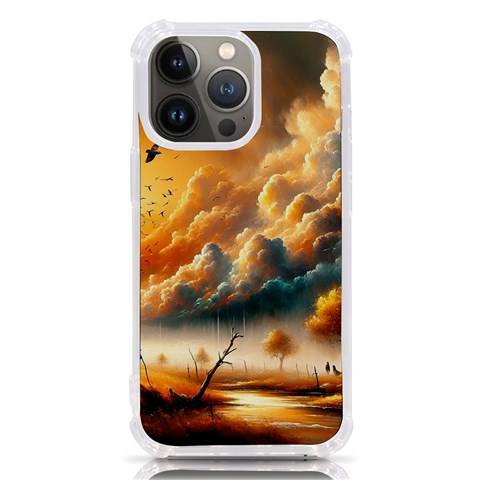 Nature Storm Painting iPhone 13 Pro TPU UV Print Case from ArtsNow.com Front