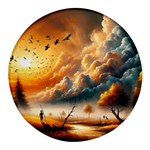 Nature Storm Painting Round Glass Fridge Magnet (4 pack)