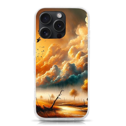 Nature Storm Painting iPhone 15 Pro TPU UV Print Case from ArtsNow.com Front