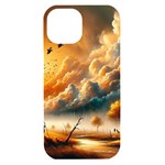Nature Storm Painting iPhone 15 Black UV Print PC Hardshell Case